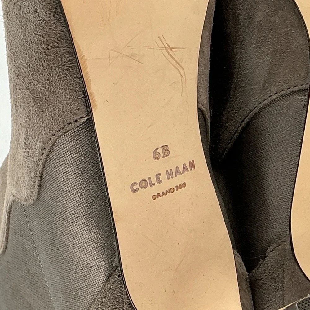 Cole Haan Grand 360 Womens Size 6 B Taupe‎ Suede Kitten Heel Ankle Boots